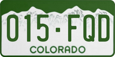 CO license plate 015FQD