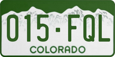CO license plate 015FQL