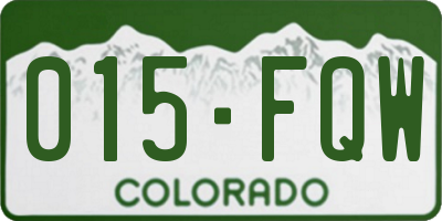CO license plate 015FQW