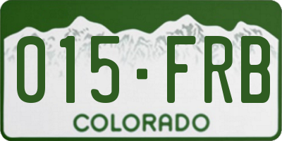 CO license plate 015FRB
