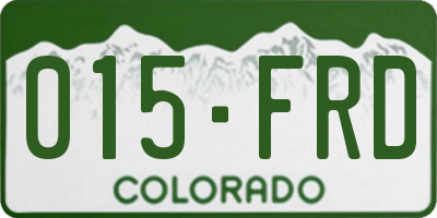 CO license plate 015FRD