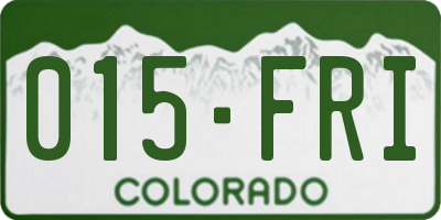 CO license plate 015FRI