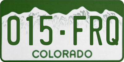CO license plate 015FRQ