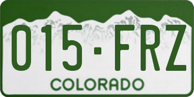 CO license plate 015FRZ