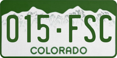 CO license plate 015FSC