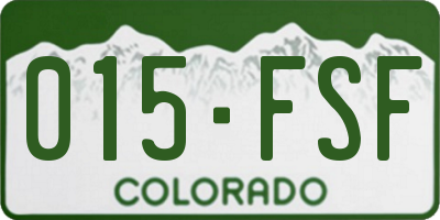 CO license plate 015FSF