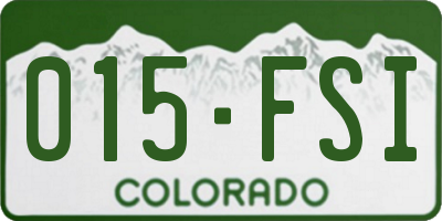 CO license plate 015FSI