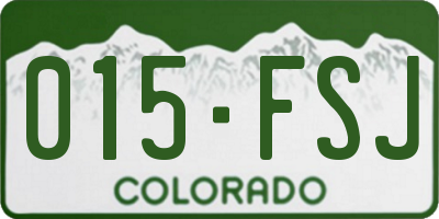 CO license plate 015FSJ