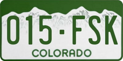CO license plate 015FSK