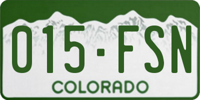 CO license plate 015FSN