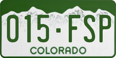 CO license plate 015FSP