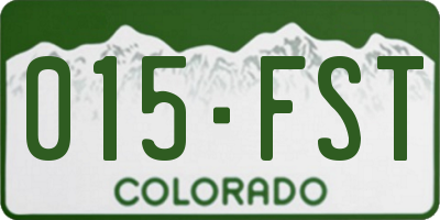 CO license plate 015FST