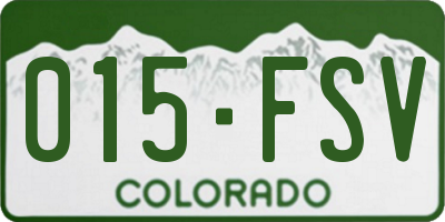 CO license plate 015FSV