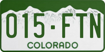 CO license plate 015FTN
