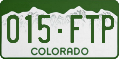 CO license plate 015FTP