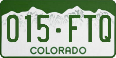 CO license plate 015FTQ