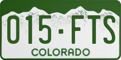 CO license plate 015FTS