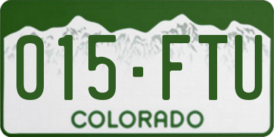 CO license plate 015FTU