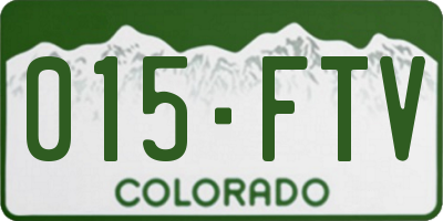 CO license plate 015FTV