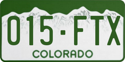 CO license plate 015FTX