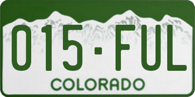 CO license plate 015FUL