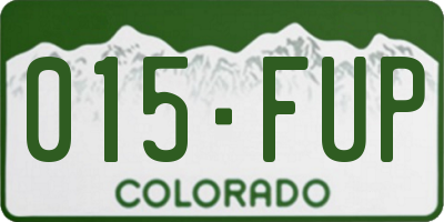 CO license plate 015FUP