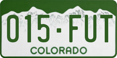 CO license plate 015FUT