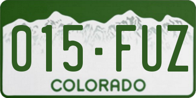 CO license plate 015FUZ