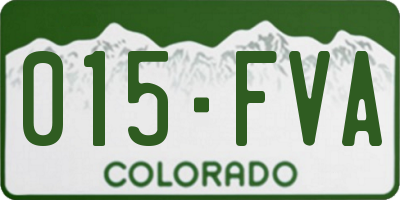 CO license plate 015FVA