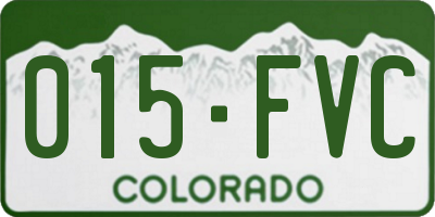 CO license plate 015FVC