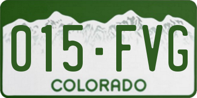 CO license plate 015FVG