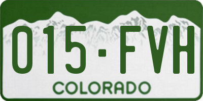 CO license plate 015FVH
