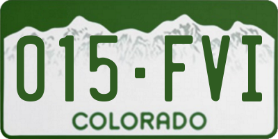 CO license plate 015FVI