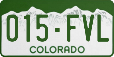 CO license plate 015FVL