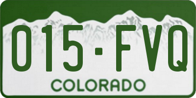 CO license plate 015FVQ