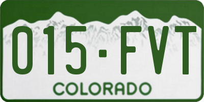 CO license plate 015FVT