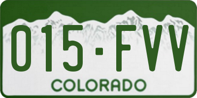 CO license plate 015FVV