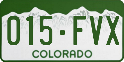 CO license plate 015FVX