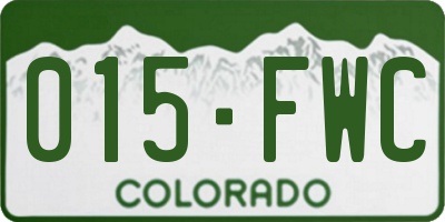 CO license plate 015FWC