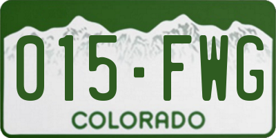 CO license plate 015FWG