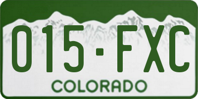 CO license plate 015FXC