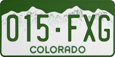 CO license plate 015FXG