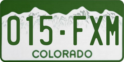 CO license plate 015FXM