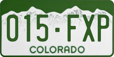 CO license plate 015FXP