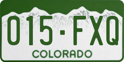 CO license plate 015FXQ