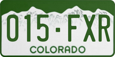 CO license plate 015FXR