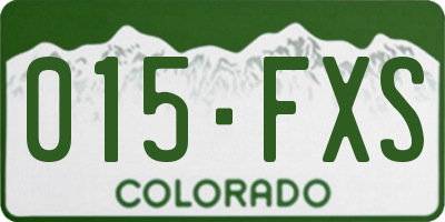 CO license plate 015FXS