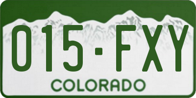 CO license plate 015FXY