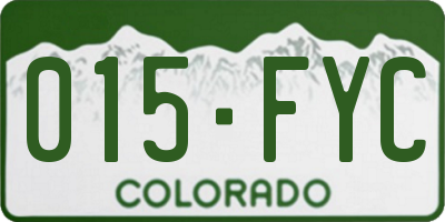 CO license plate 015FYC