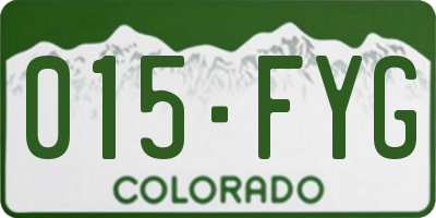CO license plate 015FYG